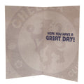 Chelsea FC Retro Shirt Birthday Card, side angle