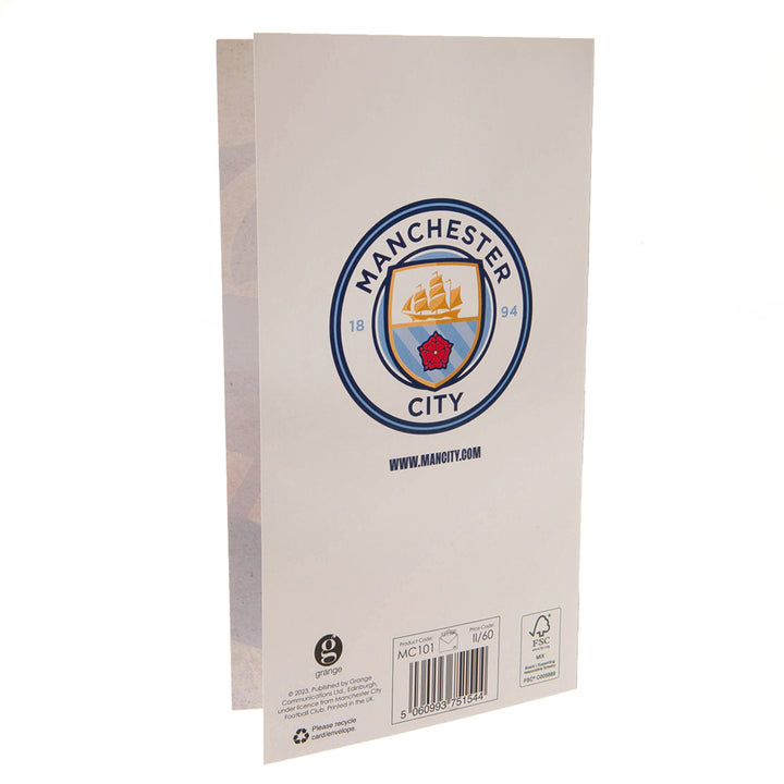 Manchester City FC Retro Shirt Birthday Card