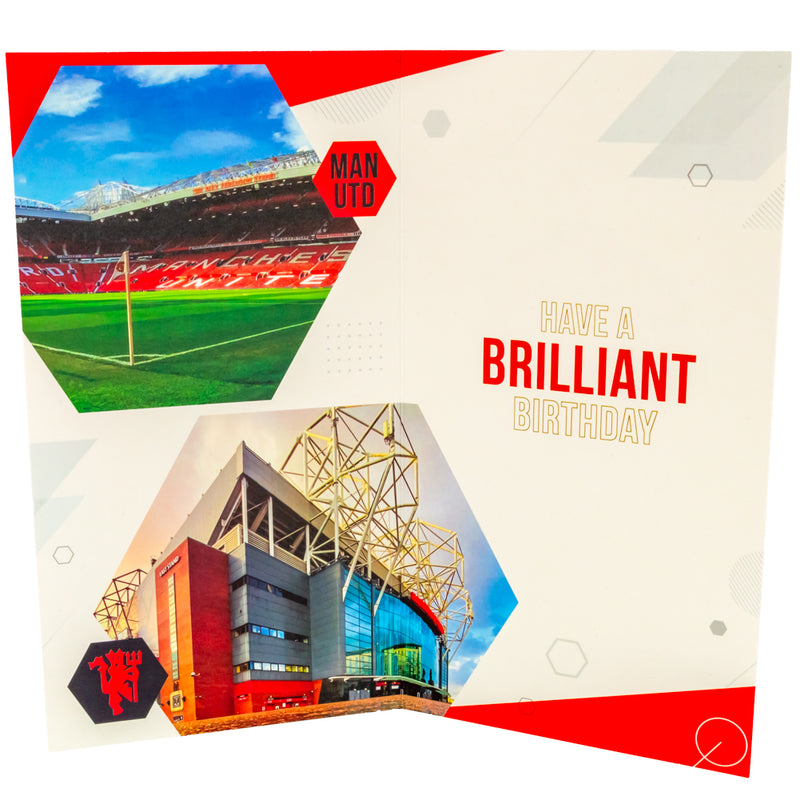 Manchester United FC Personalised Birthday Card, side angle