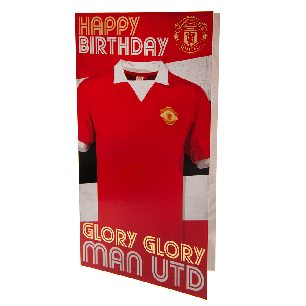 Manchester United FC Retro Shirt Birthday Card