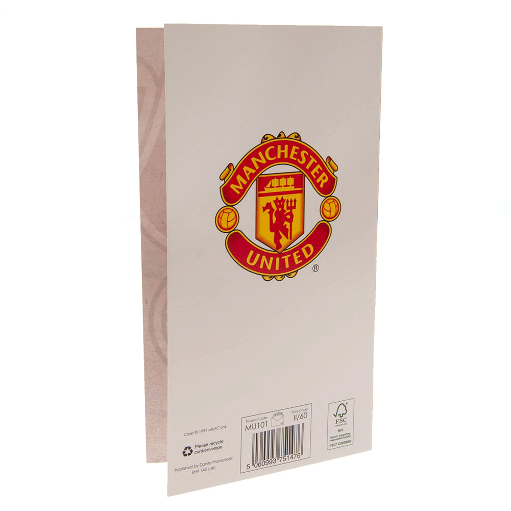 Manchester United FC Retro Shirt Birthday Card