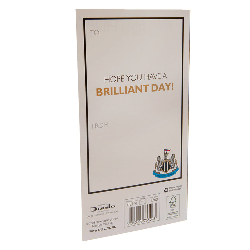Newcastle United FC Crest Birthday Card, close-up detail