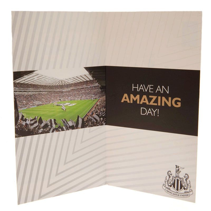 Newcastle United FC Personalised Birthday Card, side angle