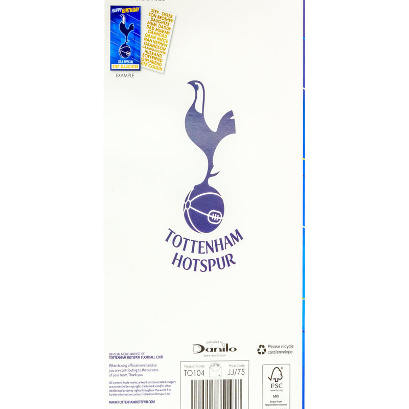 Tottenham Hotspur FC Personalised Birthday Card, rear view