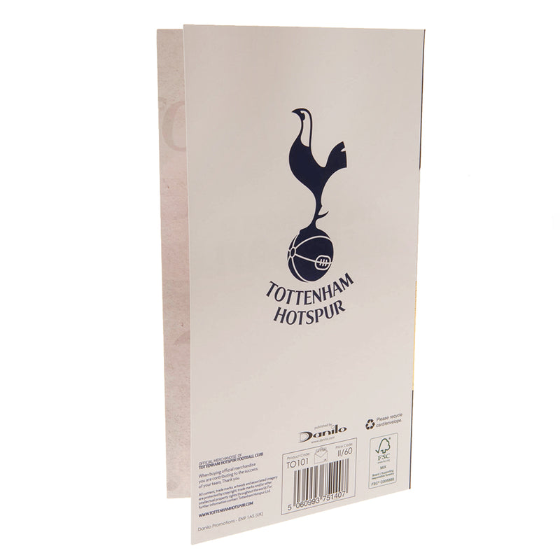 Tottenham Hotspur FC Retro Shirt Birthday Card, close-up detail