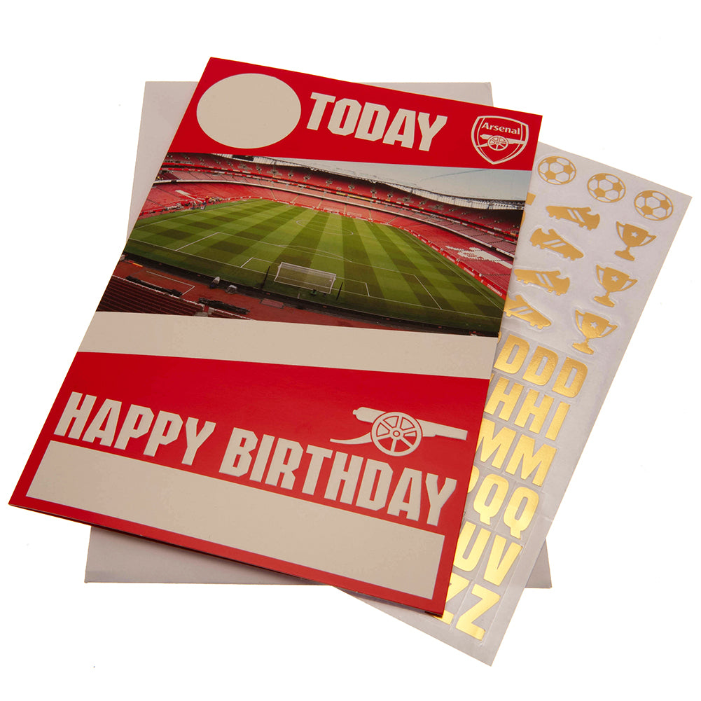 Arsenal FC Birthday Card With Stickers