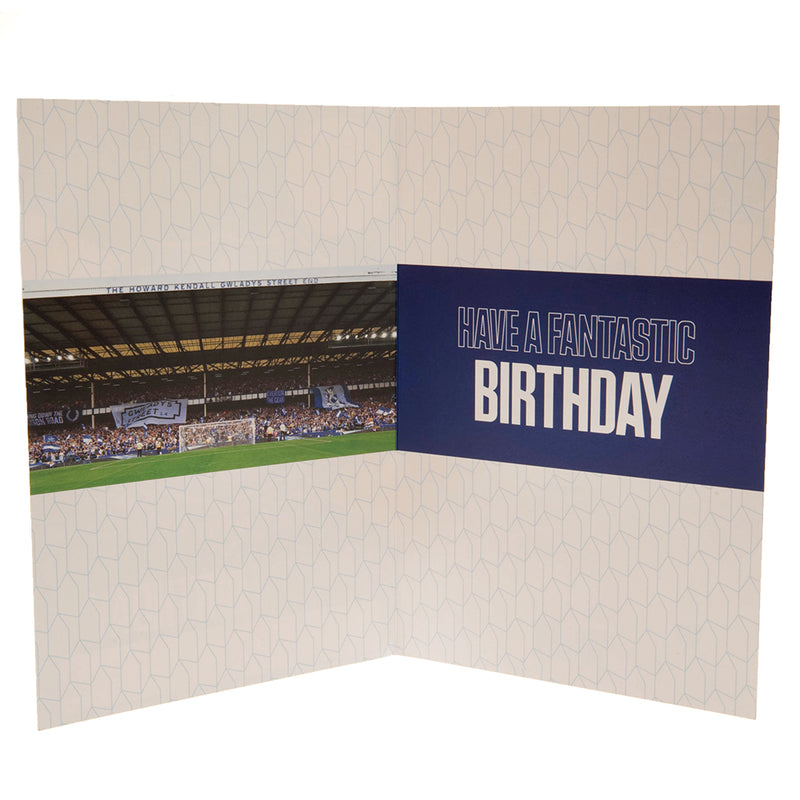 Everton FC Birthday Card With Stickers, side angle