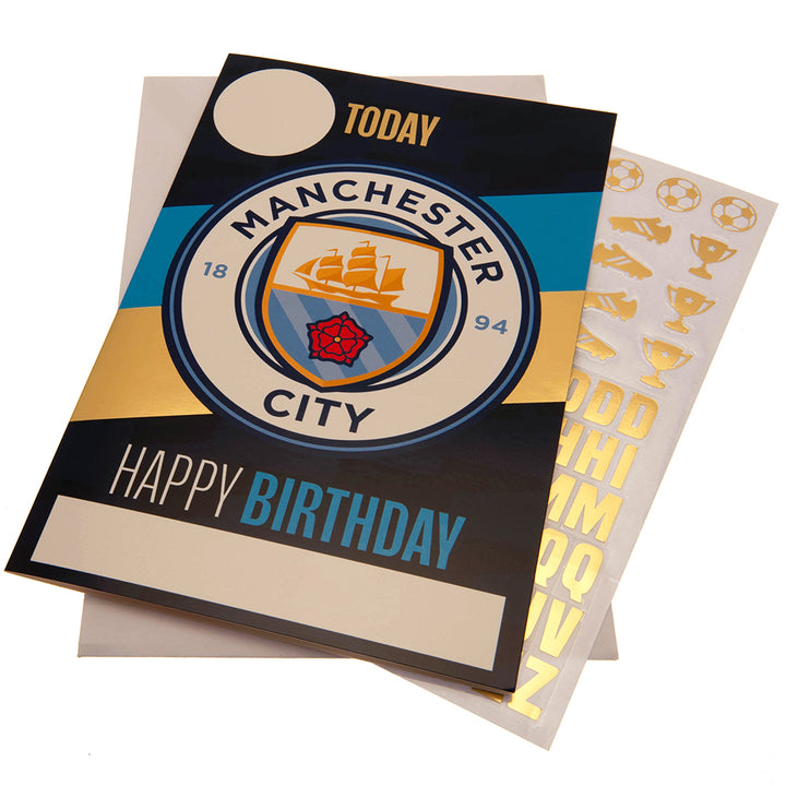 Manchester City FC Birthday Card With Stickers