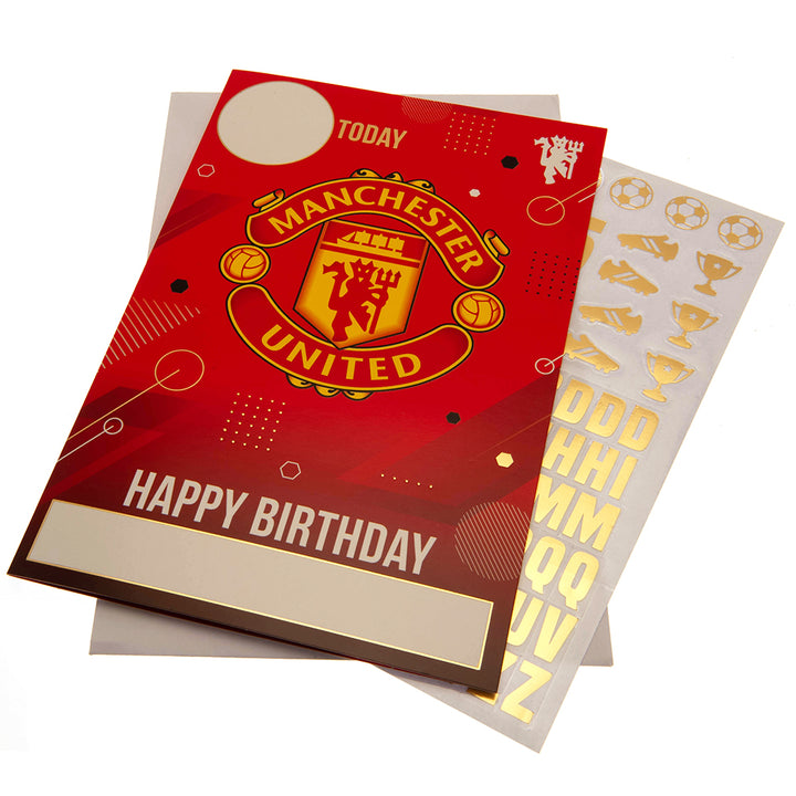 Manchester United FC Birthday Card With Stickers