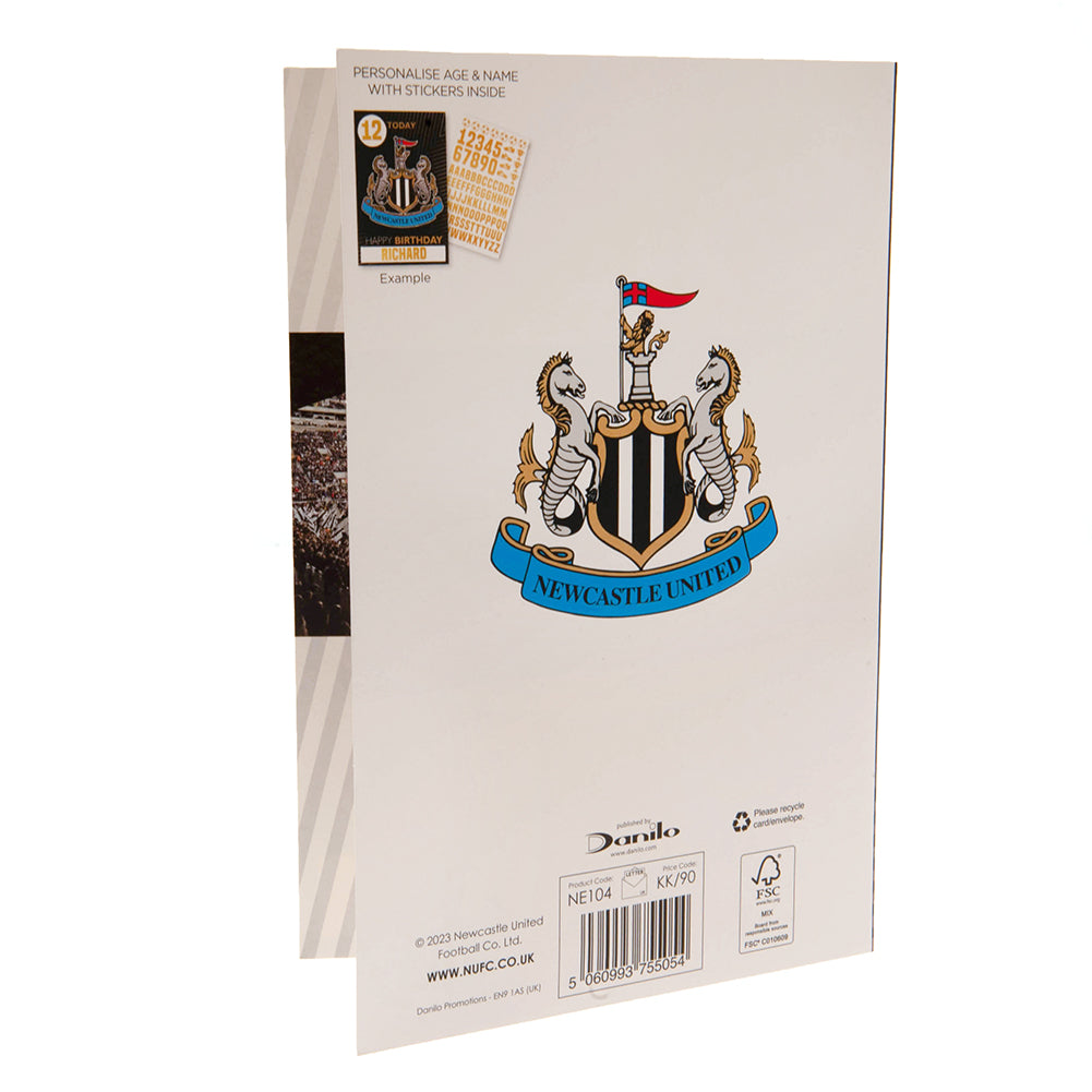 Newcastle United FC Birthday Card With Stickers