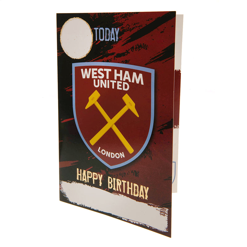 West Ham United FC Birthday Card With Stickers, alternate view