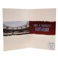 West Ham United FC Birthday Card With Stickers, side angle