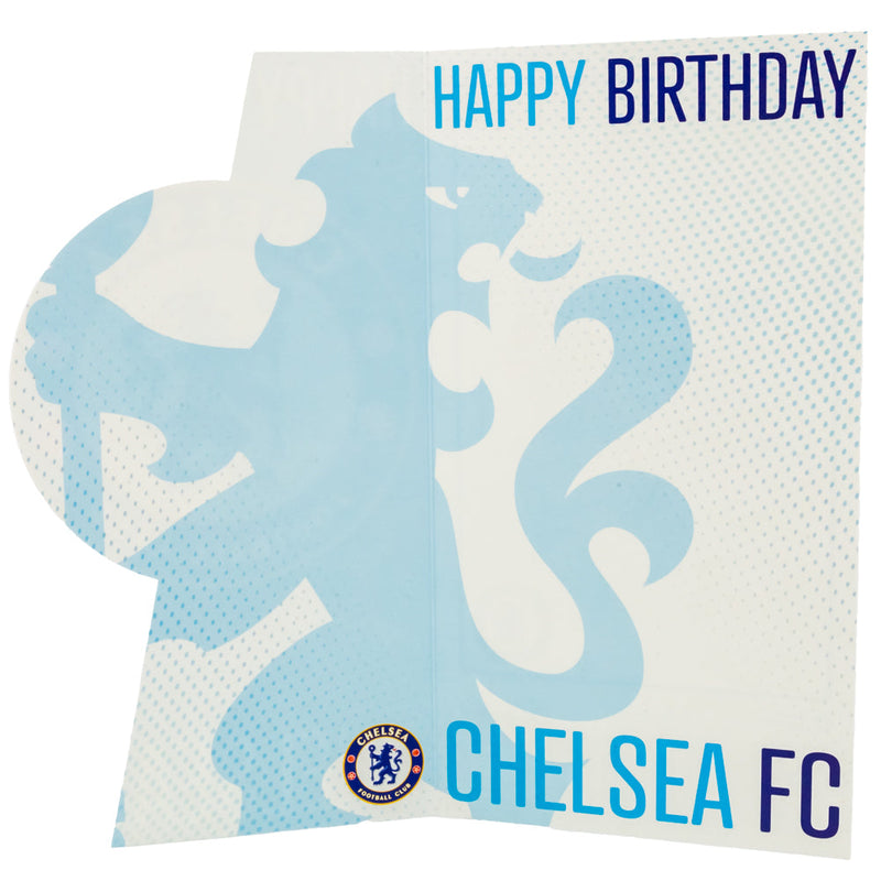 Chelsea FC Crest Birthday Card, side angle