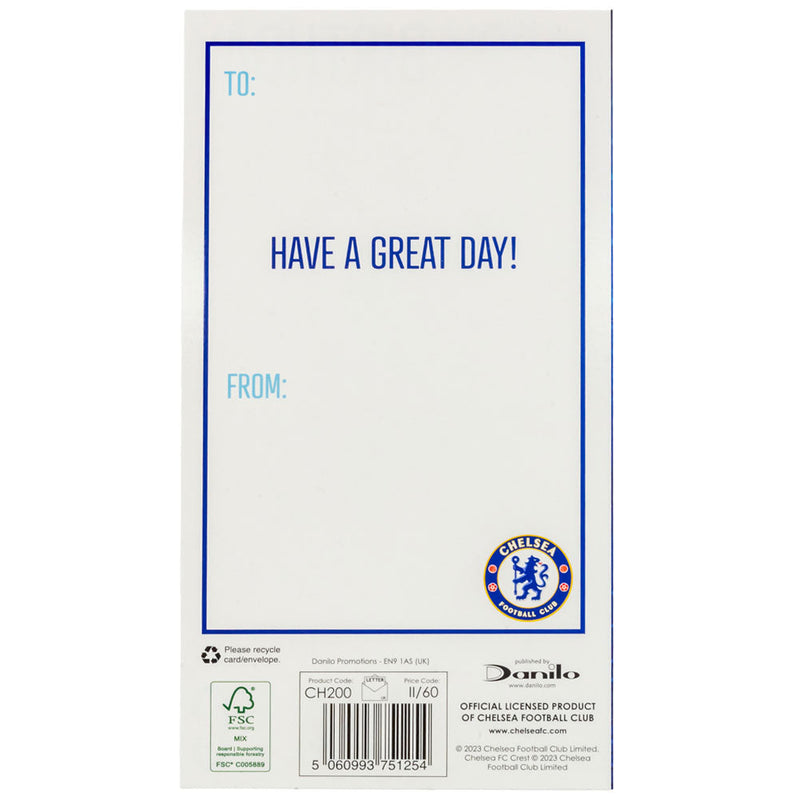 Chelsea FC Crest Birthday Card, close-up detail