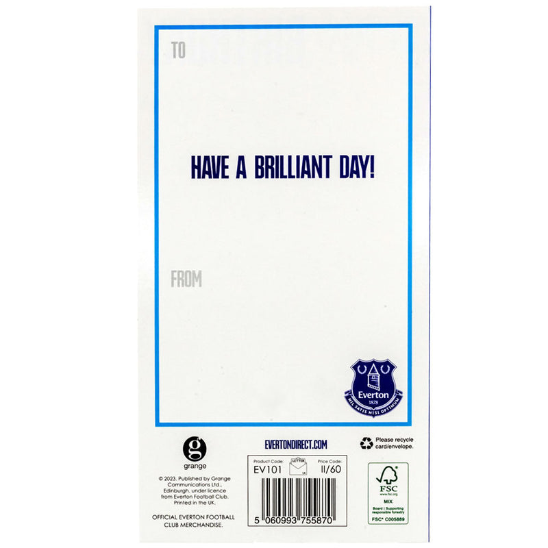 Everton FC Crest Birthday Card, close-up detail