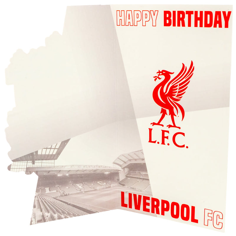 Liverpool FC Crest Birthday Card, side angle