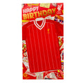 Liverpool FC Retro Shirt Birthday Card, close-up detail