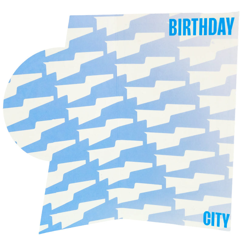 Manchester City FC Crest Birthday Card, side angle