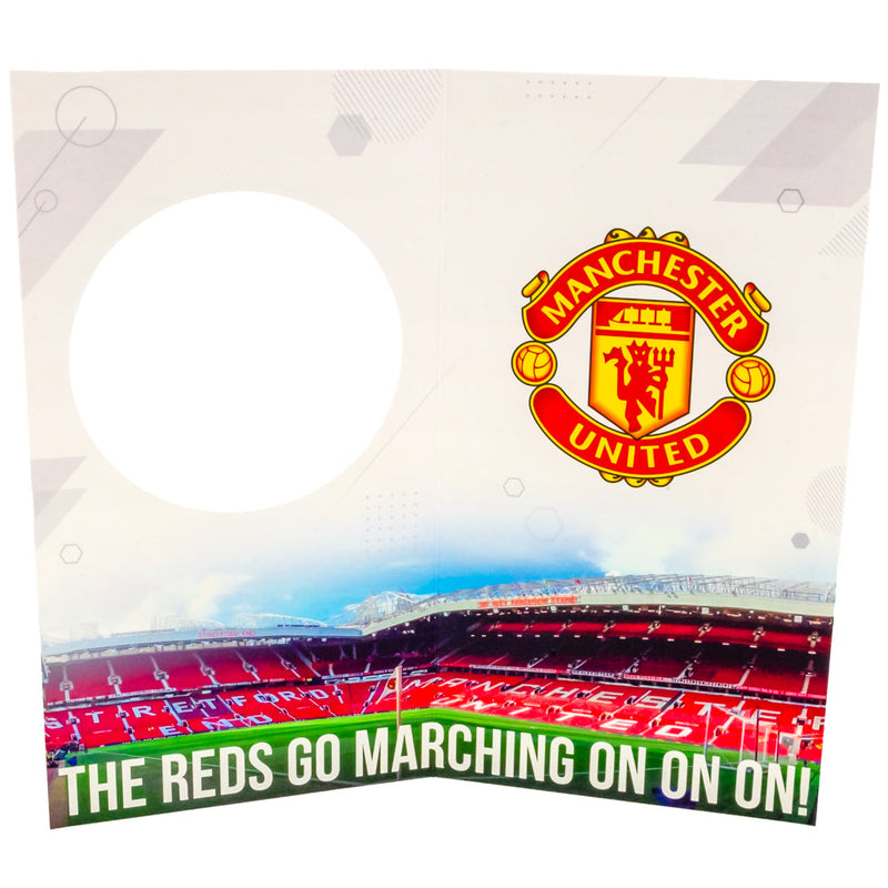 Manchester United FC Glory Glory Birthday Card, side angle