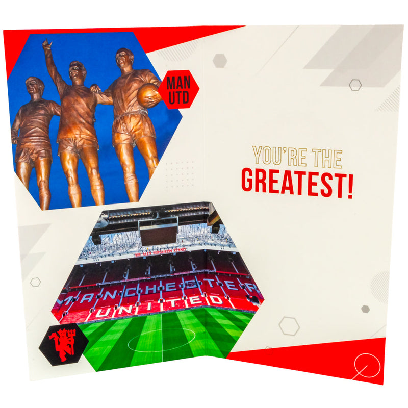 Manchester United FC Dad Birthday Card, side angle