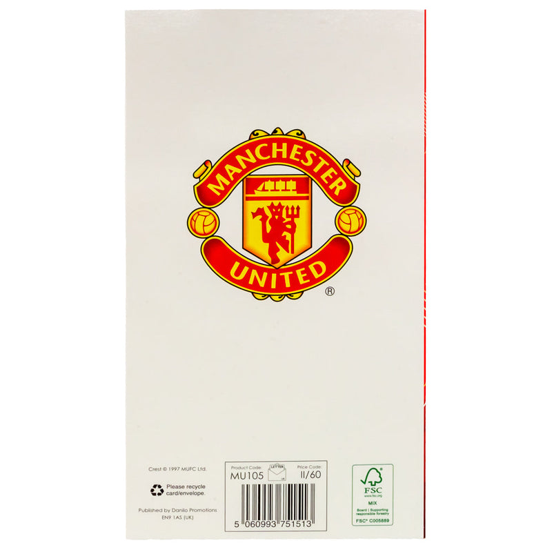Manchester United FC Dad Birthday Card, close-up detail