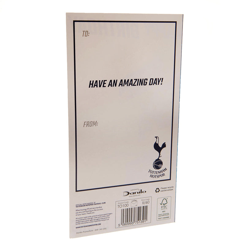 Tottenham Hotspur FC Crest Birthday Card, close-up detail