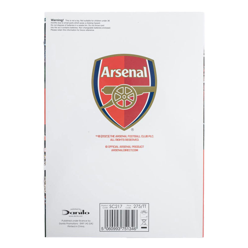 Arsenal FC Musical Birthday Card, close-up detail