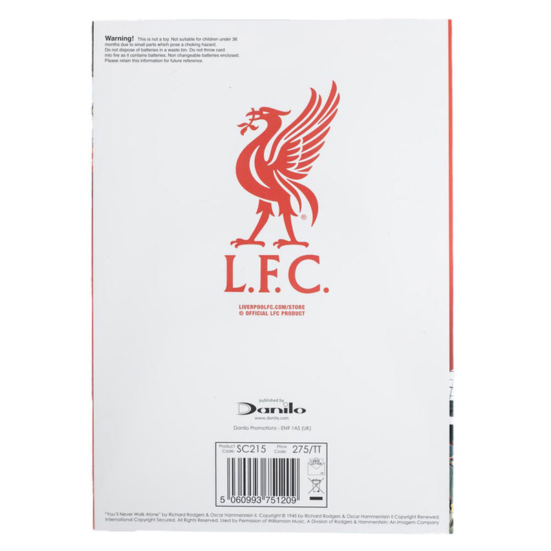 Liverpool FC Musical Birthday Card, close-up detail
