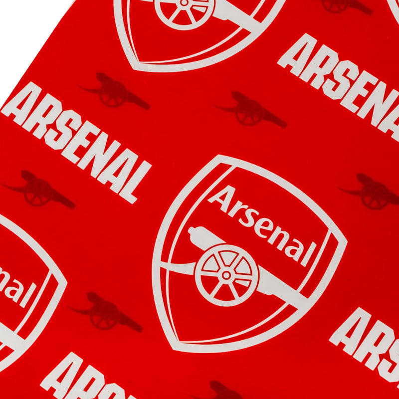 Arsenal FC Text Gift Wrap, close-up detail