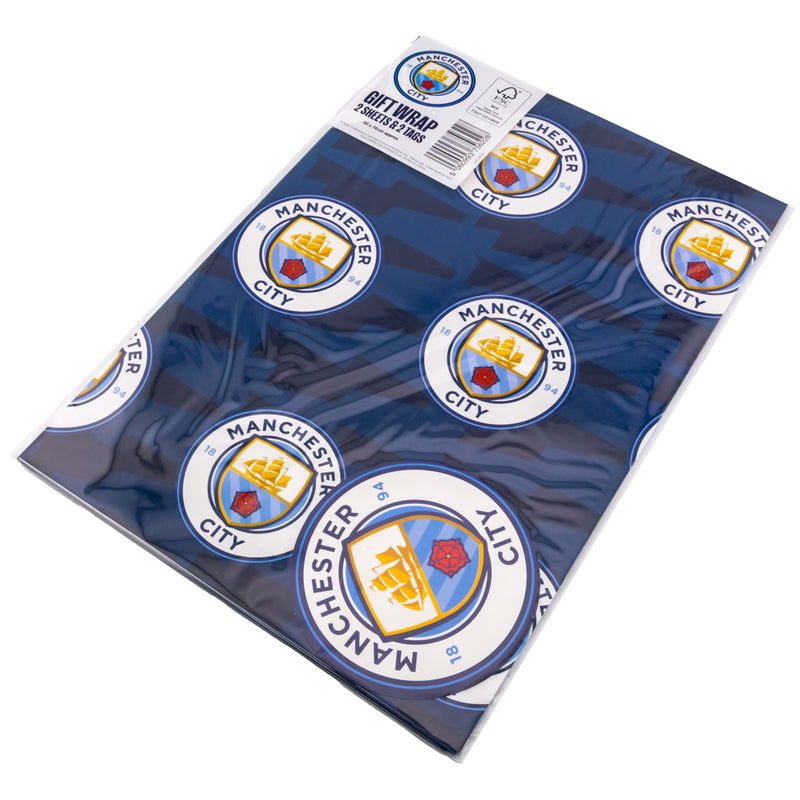 Manchester City FC Text Gift Wrap, rear view