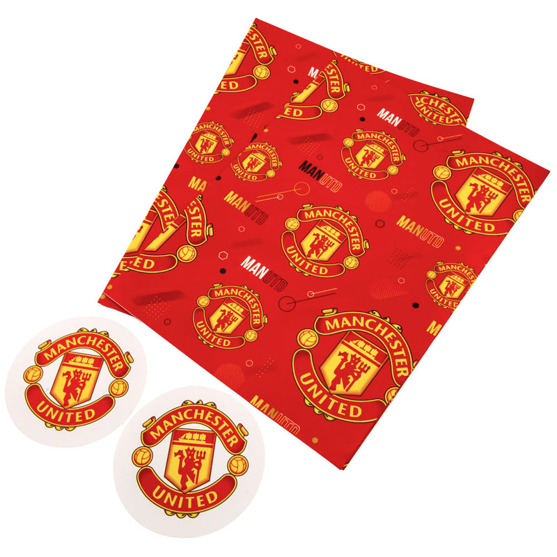Manchester United FC Text Gift Wrap, side angle