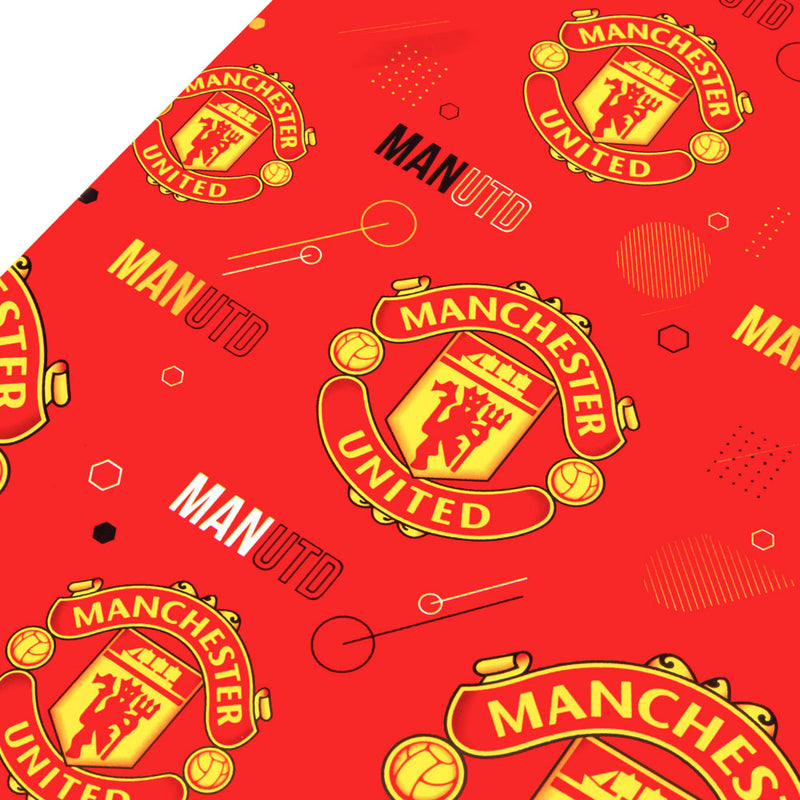 Manchester United FC Text Gift Wrap, close-up detail