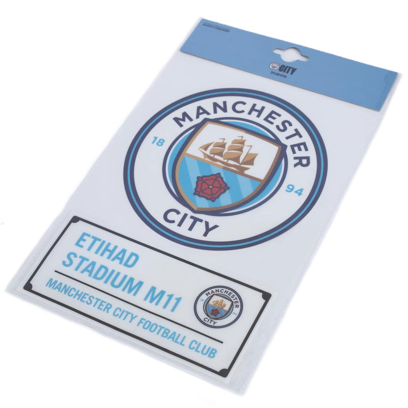 Manchester City FC A4 Car Decal, side angle