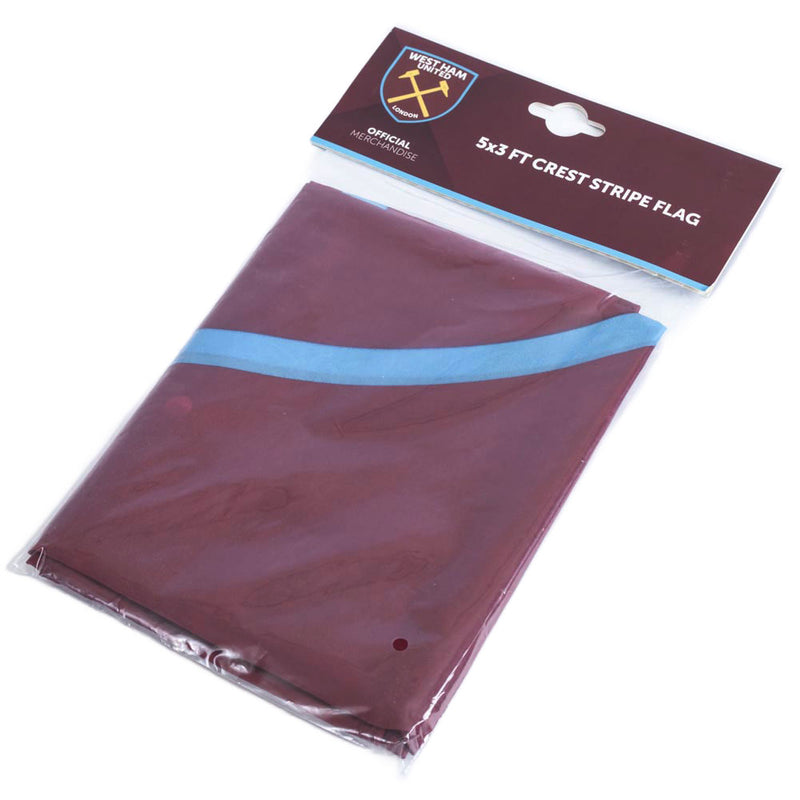 West Ham United FC Crest Stripe Flag, side angle