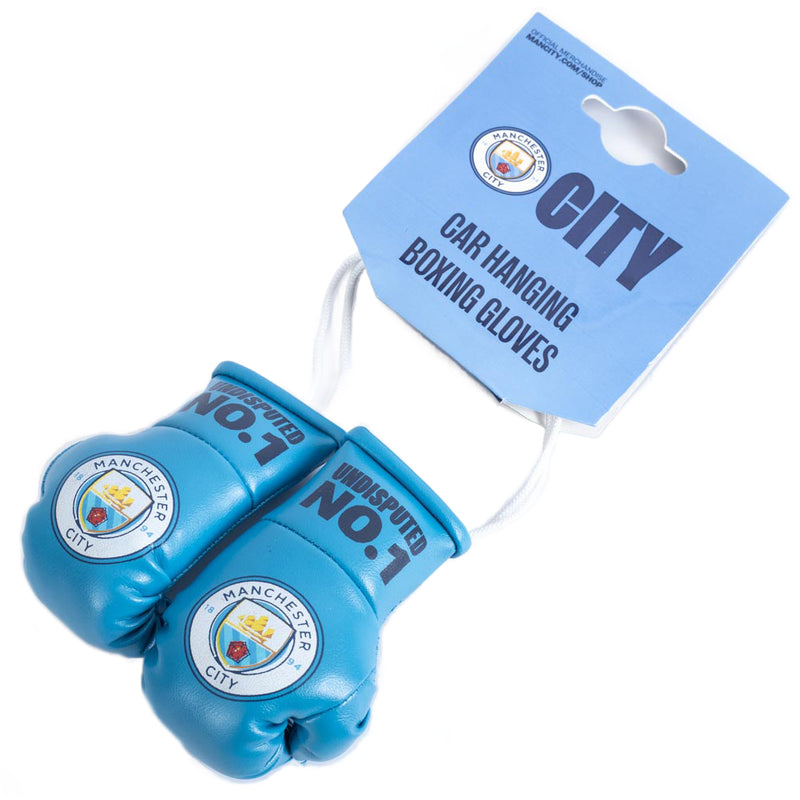 Manchester City FC Mini Boxing Gloves, side angle