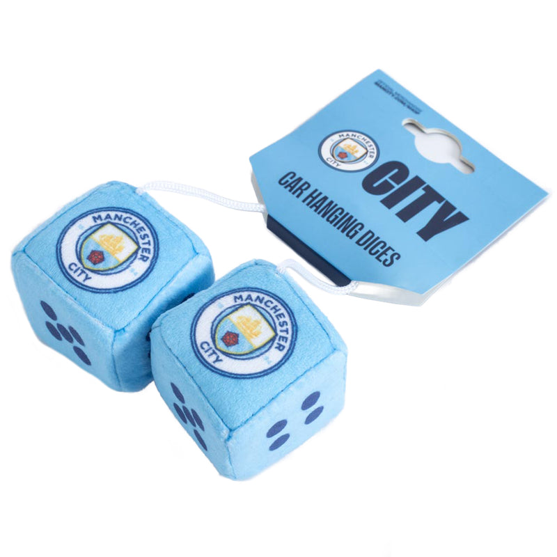 Manchester City FC Hanging Dice, side angle
