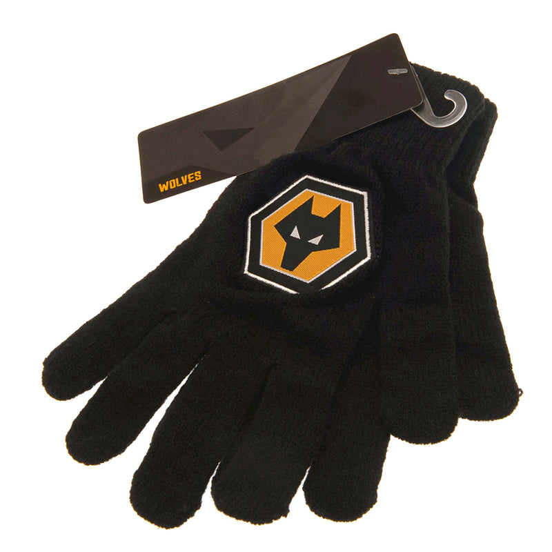Wolverhampton Wanderers FC Knitted Gloves Junior, side angle