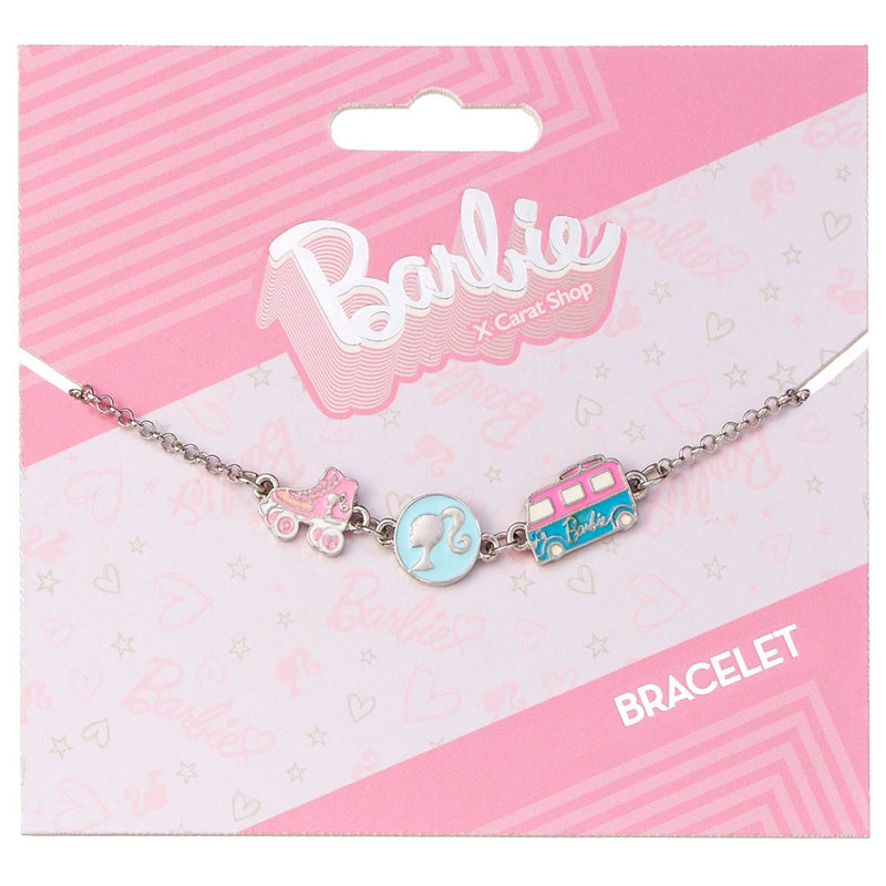 Barbie Silver Plated Charm Bracelet, side angle