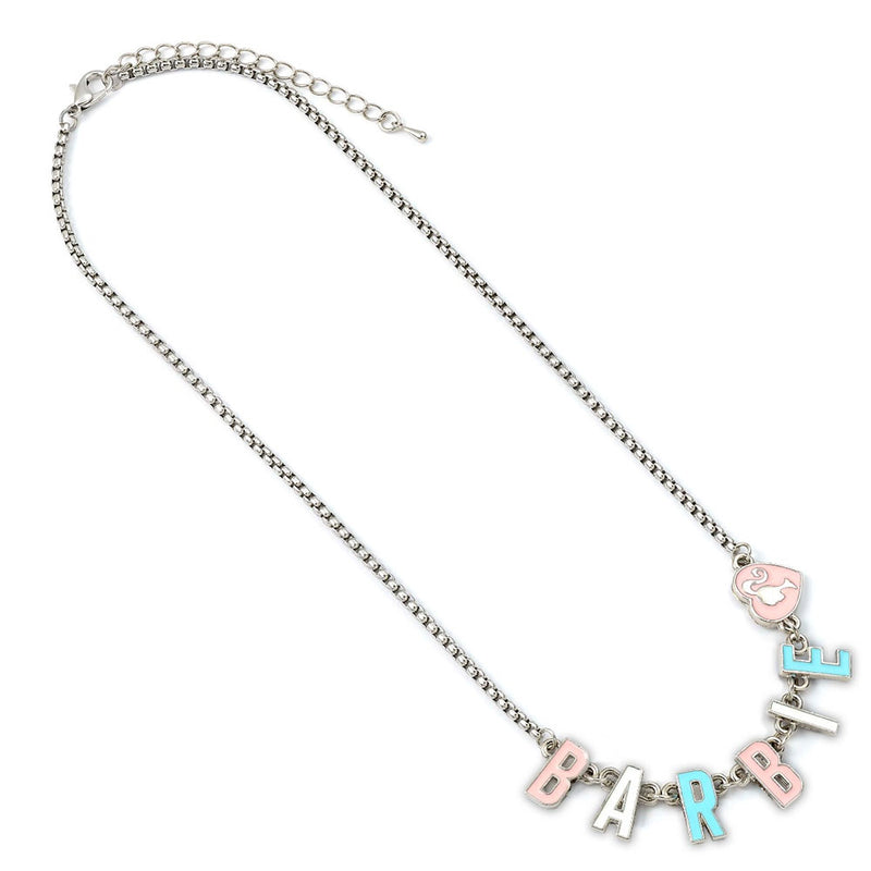 Barbie Silver Plated Enamel Letter Necklace, alternate view