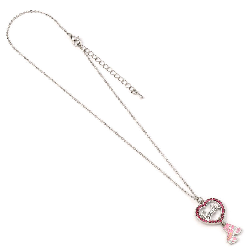 Barbie Silver Plated Heart & Roller Skate Necklace, alternate view