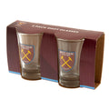 West Ham United FC 2pk Shot Glass Set, side angle