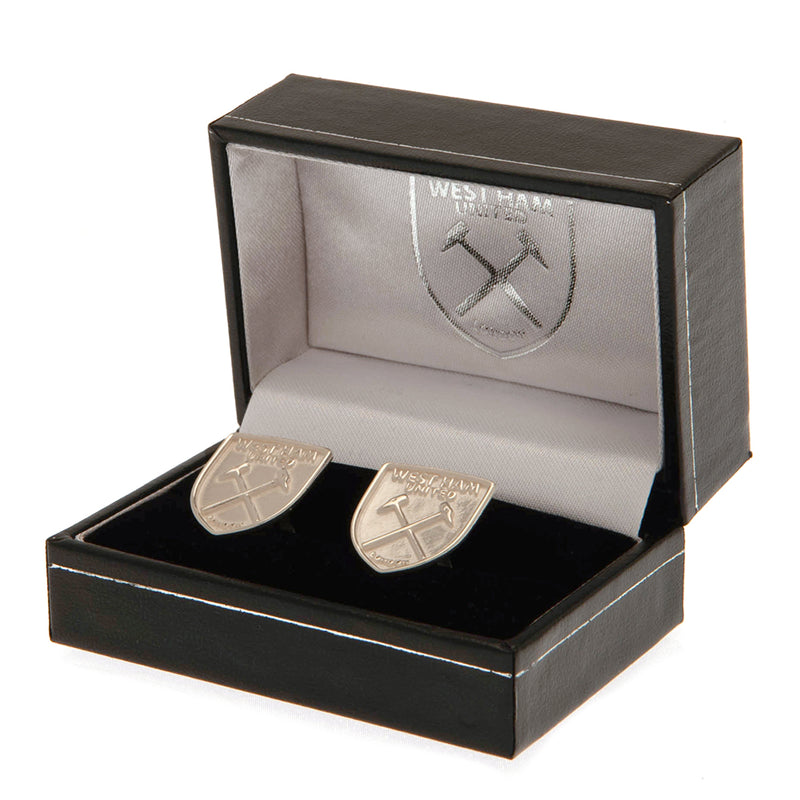 West Ham United FC Sterling Silver Crest Cufflinks, alternate view