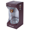 West Ham United FC Tulip Pint Glass, side angle