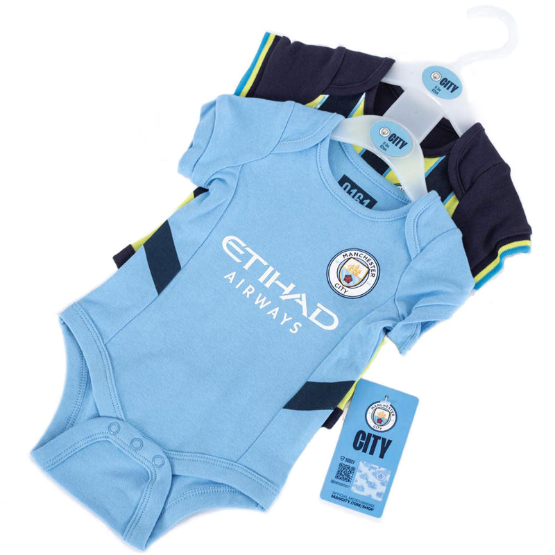 Manchester City FC 24/25 Season 2 Pack Bodysuit 9-12 Mths, close-up detail