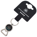 Newcastle United FC Bottle Opener Keyring, side angle