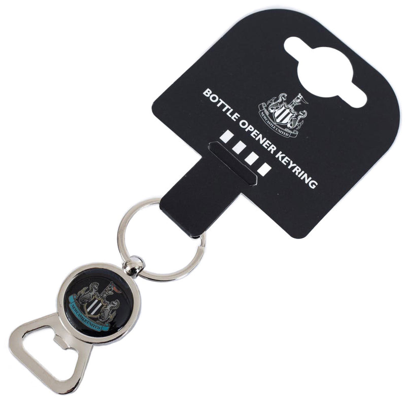 Newcastle United FC Bottle Opener Keyring, side angle
