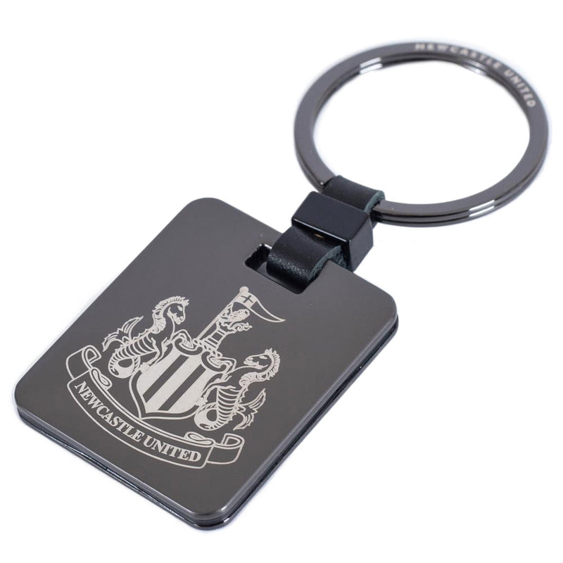 Newcastle United FC Galvanised Keyring, side angle