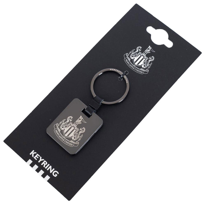 Newcastle United FC Galvanised Keyring, close-up detail
