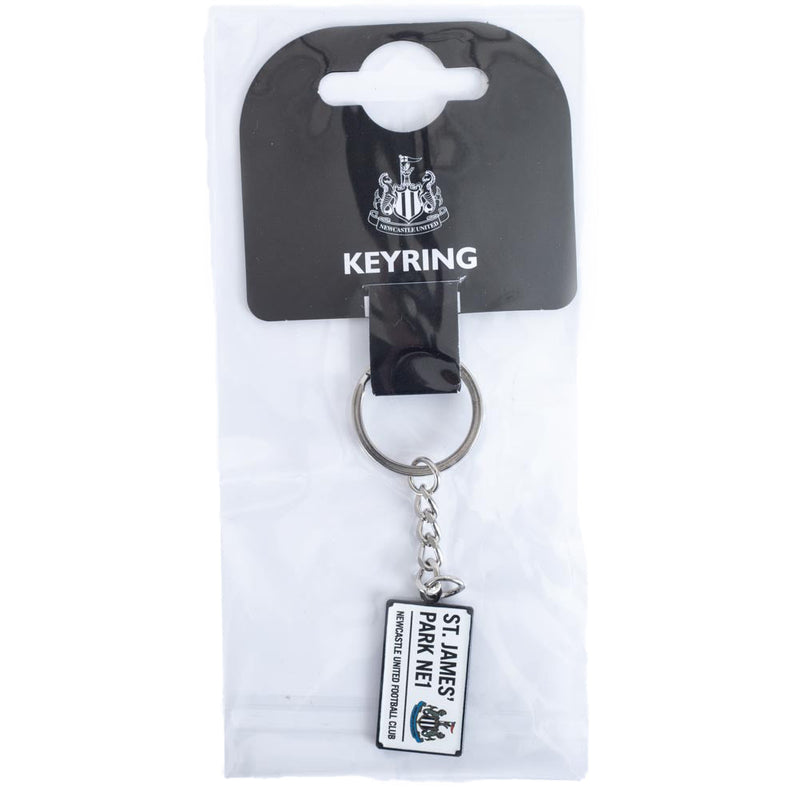 Newcastle United FC Street Sign Keyring, side angle