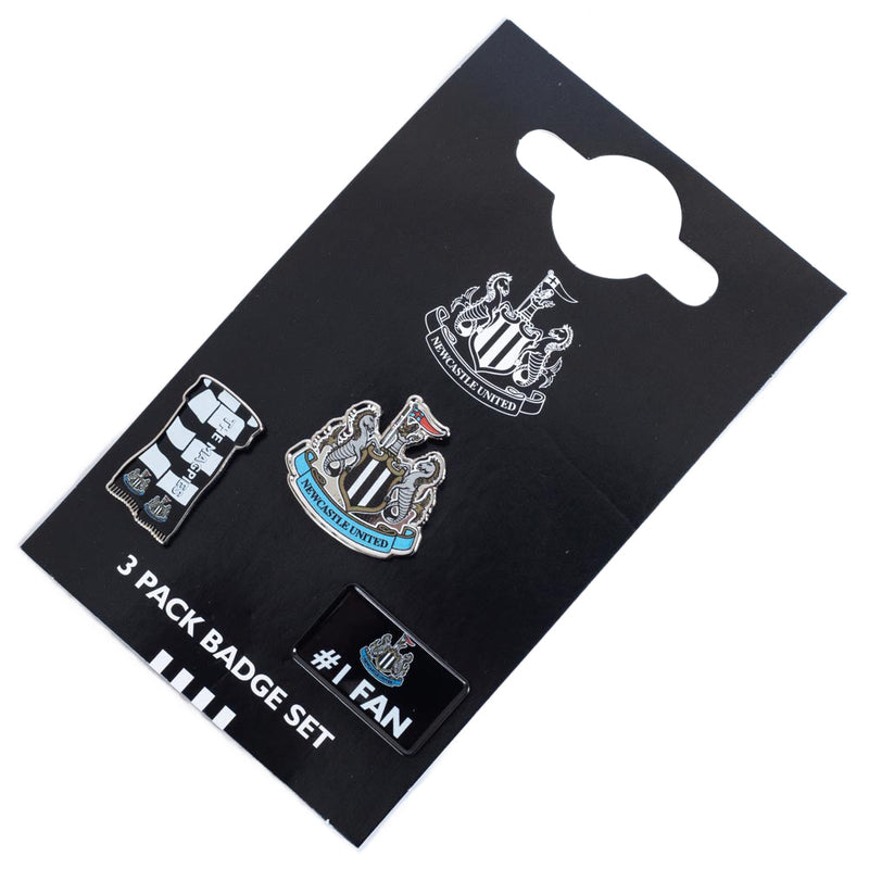 Newcastle United FC 3pc Badge Set, rear view